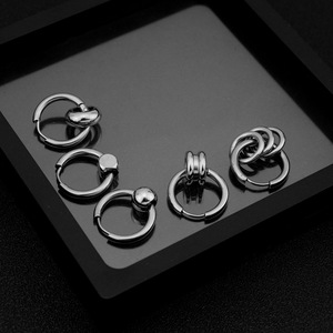 Popular Niche Design Simple Style Silver Plated Hoop <b>Earrings</b> Stainless Steel Unisex's <b>Earrings</b> Wholesale Jewelry Trendy - Product Image 2