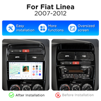 Autoradio sans fil Junsun 9 pouces avec Carplay pour Fiat Linea 2007-2012, lecteur DVD GPS, navigation multimédia, autoradio pour Fiat Linea