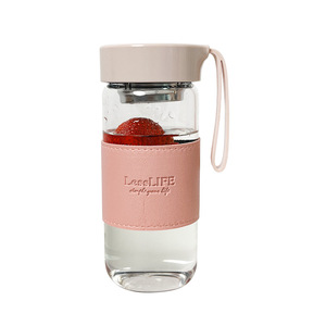LessLife Glass Water <b>Bottle</b> 400-500ml With Infuser Unisex Travel Use - Product Image 5