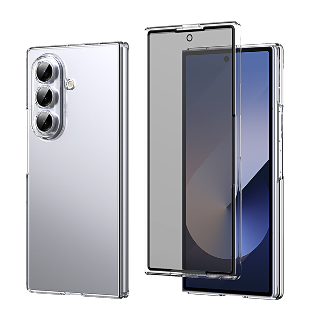 Anti Peep Privacy PC Phone Case for for Z Fold 7 360 Full Body Anti-Fingerprint Luxury Design Hard Cover Screen