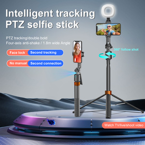 <span class=keywords><strong>Estabilizador</strong></span> de Teléfono con Seguimiento Facial Inteligente por IA Q13, Gimbal de 4 Ejes, <span class=keywords><strong>Palo</strong></span> Selfie Bluetooth con Luz de Relleno Extensible y Portátil - Product Image 2