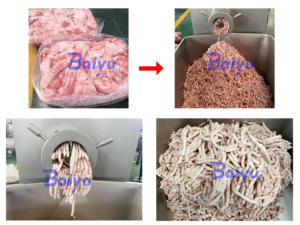 Picadora de Carne Congelada Automática Baiyu, Apta para Picar Carne de Res, Pollo y Cerdo, con Certificación CE - Product Image 2