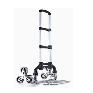 मूक फोल्डिंग एल्यूमीनियम हाथ सामान ट्रॉली क्रिस्टल ठोस चांदी शॉपिंग कार्ट स्टेनलेस स्टील प्लेटफॉर्म ओम हैंड कार्ट्स ट्रॉली - Product Image 1