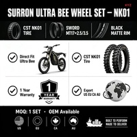 Ensemble de roues à rayons en aluminium CNC Supermoto KYZ complet de 17 pouces, pneus avant et arrière, compatible avec Surron Ultra Bee, plusieurs couleurs, 2026