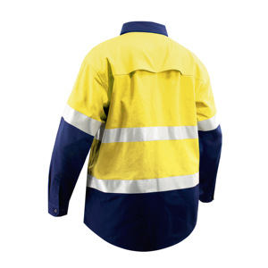 Zuolaya Camicia da Lavoro a Maniche Lunghe 100% Cotone <span class=keywords><strong>Alta</strong></span> Visibilità Gialla ANSI Classe 2 <span class=keywords><strong>Abbigliamento</strong></span> Riflettente di Sicurezza per Uomo <span class=keywords><strong>Abbigliamento</strong></span> da Lavoro per Miniera - Product Image 3