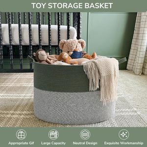 High Quality Factory Wholesale Laundry Hamper Living Room Decor Round <strong>Storage</strong> Bin <strong>extra</strong> <strong>Large</strong> 90L Cotton Rope Laundry <strong>Baskets</strong> - Product Image 5