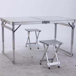 Mesa de Camping de Aleación de Aluminio 120x70cm Plegable Portátil Rectangular con Sillas para Acampar - Product Image 1