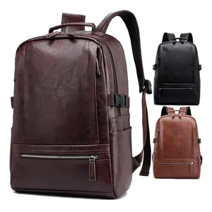 Klassiek Design Engeland Stijl Pu Lederen Rugzak Hoge Kwaliteit College Business Reisschool Laptop Rugzak Rugzak Backbag