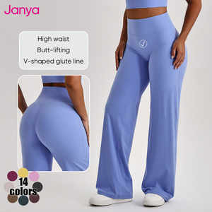 Leggings de yoga évasés taille haute Janya pour <span class=keywords><strong>femme</strong></span>, effet seconde peau ultra doux, contrôle du ventre, effet allongeant les jambes, anti-transparence lors des squats, sculpte les courbes - Product Image 4