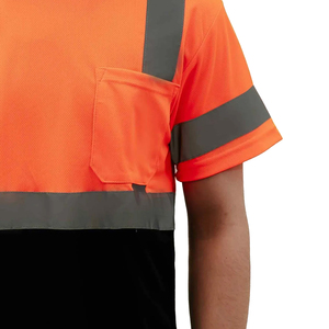 Fluorescent Yellow High Visibility Safety Shirt Short Sleeve Construction Wear - Product Image 3
