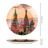 Assiette en céramique russe commémorative personnalisée, assiette décorative murale touristique russe, souvenir personnalisé en céramique