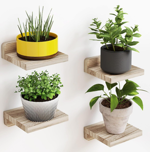 Juego de <span class=keywords><strong>4</strong></span> estantes flotantes de madera tallada rústica 5X5 pulgadas estante de almacenamiento personalizable montado en la pared para dormitorio sala de estar Baño - Product Image 6