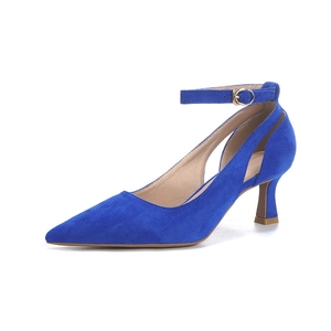 Scarpe da Donna Eleganti con <span class=keywords><strong>Tacco</strong></span> a Spillo e Cinturino alla Caviglia, in Camoscio Rosso, Taglie Grandi, Design D'Orsay, Fornitore all'Ingrosso - Product Image 3