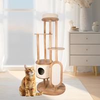 Arbre à chat de luxe en bois massif, grand lit d'escalade pour chat, design moderne et minimaliste, écologique, capacité de charge supérieure, six niveaux, personnalisable
