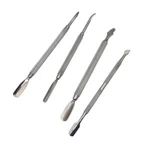 Trong kho công cụ Cleaner scraper Pedicure Set Ba Lan Side thép không gỉ lớp biểu bì Remover Nail Skin Art chết đôi đã kết thúc Pusher