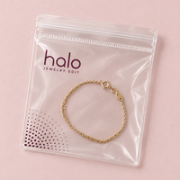 Pochette d'emballage pour bracelet en PVC avec imprimé pois prune et film transparent à fermeture pressée pour la présentation de bijoux personnalisés et de cadeaux en détail