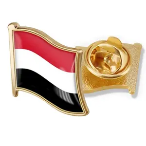 Produttori Design personalizzato spilla 3D smalto epossidico in lega di zinco Pin in metallo bandiera Yemen spilla per souvenir