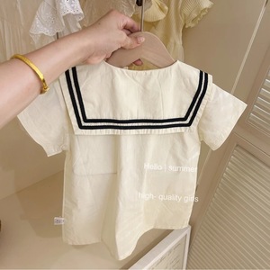 Child Star Circle Girls Dress Summer Sailor Collar Short Sleeve Breathable Princess One Piece For Kids - Product Image 4