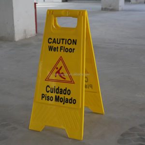 Uyarı işareti katlanabilir iki dilli güvenlik işareti A şeklinde çerçeve ıslak zemin uyarı işareti - Product Image 2