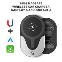 Support de téléphone portable pour voiture réglable et portable 3 en 1, chargeur sans fil, Carplay Android Auto, boîte Carplay AI