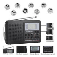 Multiband-Funkgerät mit Hoher Empfindlichkeit für FM AM SW DSP Stereo-Radio mit LCD-Digitalanzeige, Voreinstellten Sendern und Doppelstromversorgung