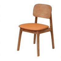 Chaise en bois massif de style nordique minimaliste vintage avec accoudoirs et assise rembourrée pour la maison et les restaurants ; Chaise de style japonais