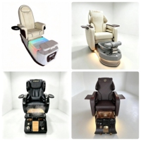 Fauteuil de pédicure professionnel de luxe européen avec vibration électrique, siège inclinable réglable, spa sans tuyauterie pour salon de manucure