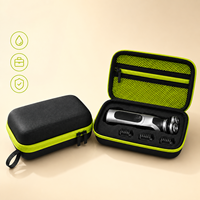 Étui de rasoir rigide en EVA noir personnalisé, sac de transport pour rasoir de voyage avec insert en mousse, poche en filet, fermeture à glissière, logo OEM