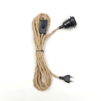 Kit de suspension vintage E26/E27 avec cordon en chanvre de cuivre 60W max, 100% fait main, 110V-240V 10A, garantie 1 an