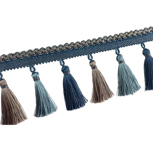 Nouvelle conception de <span class=keywords><strong>rideau</strong></span> long en polyester de style bohème avec franges et pompons perlés, accessoires textiles décoratifs pour la maison - Product Image 4