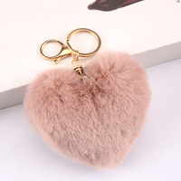 Grand porte-clés à pompon rose, boule de fourrure, boule de fourrure, pompon, Offres Spéciales