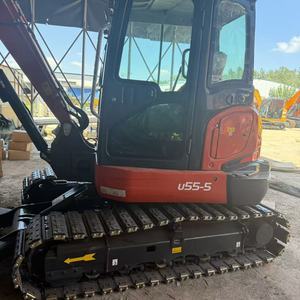 Mini-excavatrice Kubota U55-5 d'occasion, originale, sans queue, petite excavatrice pour travaux de terrassement et aménagement paysager municipal - Product Image 5