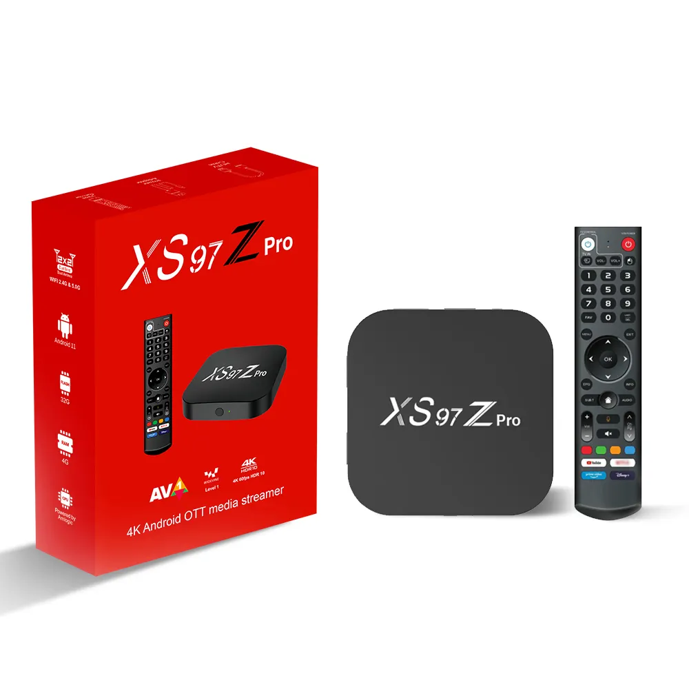 Großhandel Bestseller XS97 Z pro billig 4GB RAM 32GB ROM STB BT5.0 s905y4 IPTV-Box 4k HDR Full HD Set-Top-Box