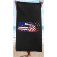 Serviette de plage en microfibre personnalisée avec drapeau du Cap-Vert et des États-Unis, séchage rapide, absorbante, de haute qualité
