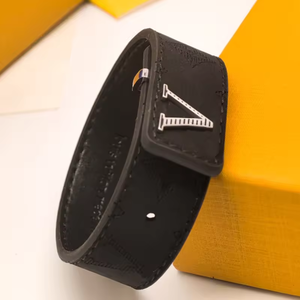 2026 New Style Designer Bracelet Luxury Brand PU Leather Wristband Gift for <strong>Men</strong> Women Exquisite Metal Letter LOGO <strong>Bangle</strong> - Product Image 4