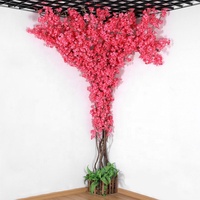 Pohon Bunga Sakura Plastik Buatan Baru, Tanaman Rambat Wisteria Besar, Tanaman Hijau, Dekorasi Cabang Bunga untuk Pernikahan dan Ulang Tahun