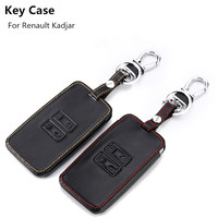 Étui en cuir pour clé de voiture Renault Koleos Kadjar Scenic Megane Sandero, coque de protection pour télécommande sans clé, accessoires automobiles