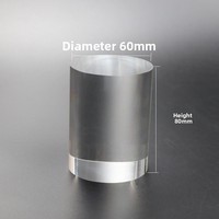 Présentoir de table surélevé cylindrique en acrylique ultra-transparent pour bijoux et cosmétiques, modèles faits main, pré-assemblé, contemporain