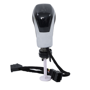 Pomello del cambio auto in alluminio con manico in pelle cambio elettronico per VW Golf Mk6 MK7 B7 Passat <span class=keywords><strong>CC</strong></span> Skoda Octavia Polo SEAT LEON - Product Image 1