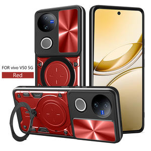 Trending Back Case para Vivo V50 5G/V40 Lite 5G/V50 Lite Slide Window Magnético TPU + PC Smoke Case Anillo a prueba de golpes Kickstand Cover - Product Image 3