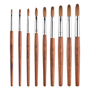 Kolinsky Sable Acrylic Nail Brush <b>Set</b> <b>Crimped</b> Ferrule Red Wood Handle Flat Head Gel Builder Extension Tool Salon Home Use - Product Image 1