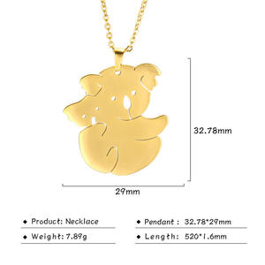 <span class=keywords><strong>Koala</strong></span> lindo collar de las mujeres de oro de acero inoxidable de oro collar de la joyería de moda <span class=keywords><strong>Koala</strong></span> colgante collares Unisex regalo - Product Image 5