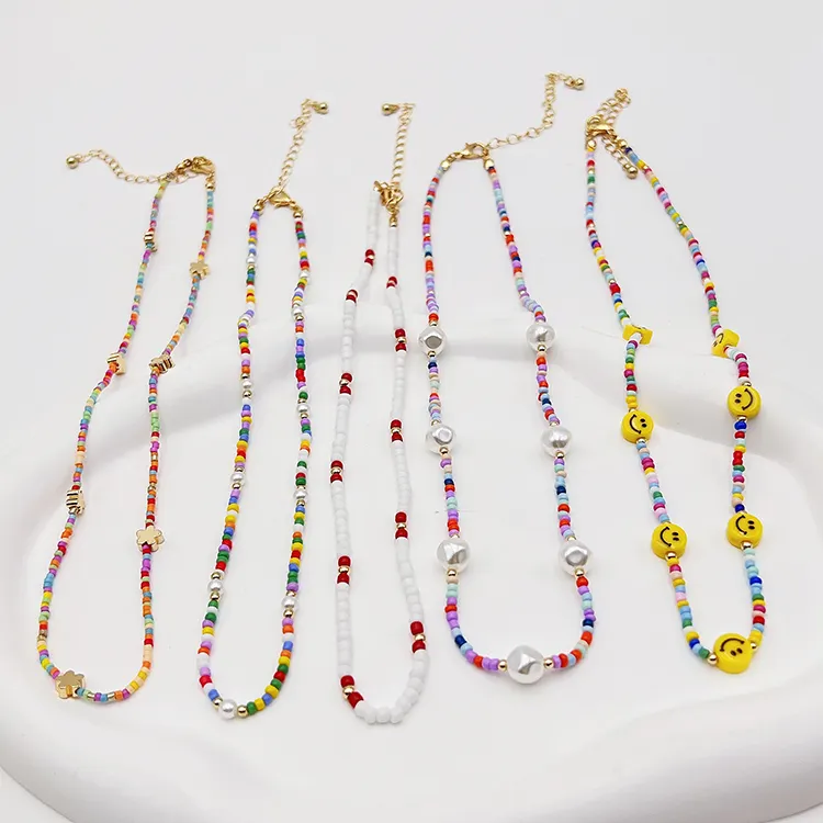 Fashion Jewelry High Quality Bohemia Chain Seed Beads Necklace Cuban Hip Hop Necklace Jewelry