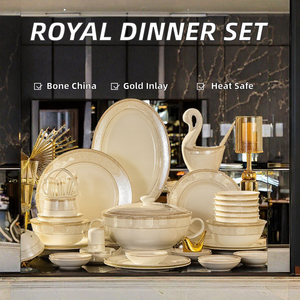 Juego de <span class=keywords><strong>Vajilla</strong></span> de Porcelana Fina de Lujo, Resistente a los Arañazos, para Banquetes de Boda <span class=keywords><strong>y</strong></span> Restaurantes de Alta Cocina - Product Image 6