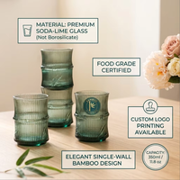 Vente en gros de tasses en verre élégantes en forme de bambou, vente chaude, 260 ml, vaisselle, mugs à eau, maison, bureau