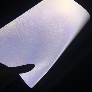 Ad alta Visibilità Riflettente Argento Brillante Nel Buio Scarpe In Pelle Sintetica Giacca Sacchetto Della Maglia Logo Materiale - Product Image 1