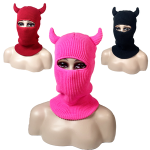 Cagoule tricotée rayée à 1 trou, couvre-visage intégral, masque de ski d'hiver, bonnets tricotés personnalisés pour adultes, options de vente en gros disponibles - Product Image 3