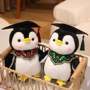 Peluche pingouin pour étudiants, cadeau <span class=keywords><strong>de</strong></span> remise <span class=keywords><strong>de</strong></span> diplôme pour amis et camarades <span class=keywords><strong>de</strong></span> classe, saison des diplômes - Product Image 6