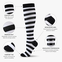 Chaussettes de sport rayées mi-mollet, chaussettes de sport douces et respirantes pour la course à pied, la gym, l'entraînement, le quotidien