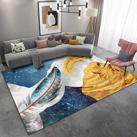 Tapis moderne en polyester pelucheux, fabriqué à la machine, à motifs floraux, pour salon